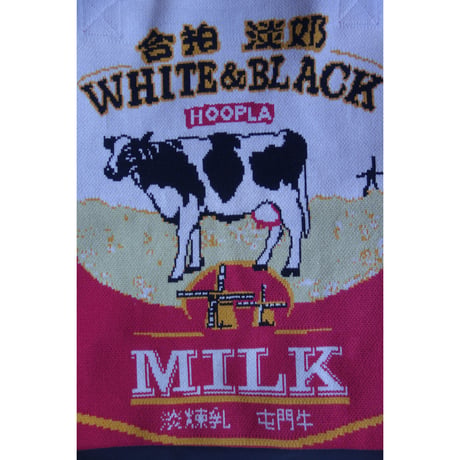 <New>【香港 ☆ Hoopla HK】White&Black Milk Tote Bag  /  新size 合拍奶環保袋 #5103016N