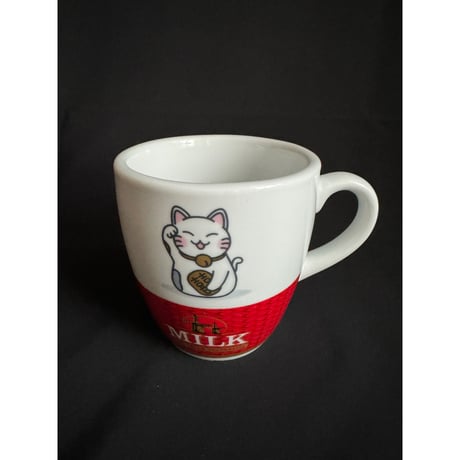 【香港☆茶餐廳食器】＜別注マグ＞”猫に囍”  黑白淡奶BLACK&WHITE / 衝撃に耐えて頑張るMug  #407294N