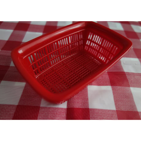 🉐合わせ買い【香港☆紅Ａ】小物整理にも最適！小さな角ザル / デスク周りのこまごま文具などにも・家居用品  #2404S04