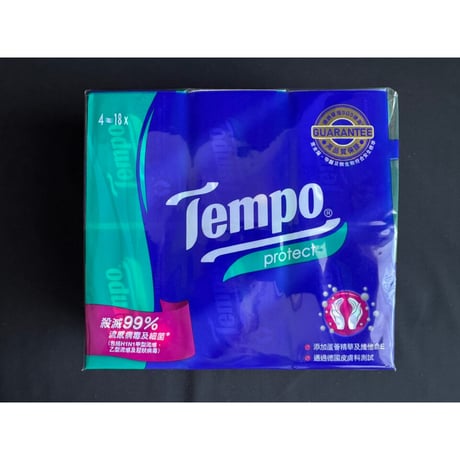 【香港☆Tempo】 使い捨てハンカチ「ジャスミン」 「Protect」（ティッシュ）18pcs / #6093038R