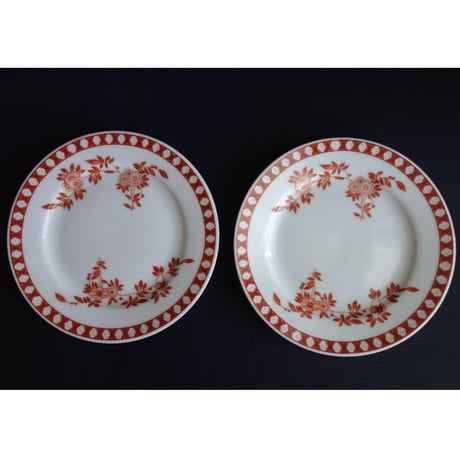 【香港☆粵東磁廠】（珊瑚）（藍）直径15.3cm使い勝手の良い素敵な丸皿  /　Yuet Tung China Works   #2121813R