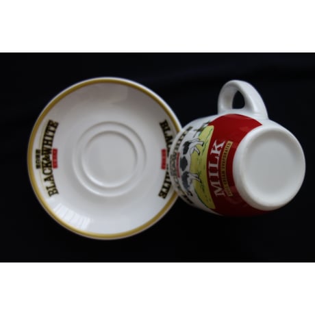 ＜リクエスト＞【香港☆至愛黑白淡奶】2015年版＜Add Oil＞  /  BLACK & WHITE  Cup & Saucer  #4053030N