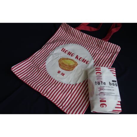 【香港☆KONGifts】「蛋撻」トートバッグ  /  カラフルで元気な色にエッグタルトのイラスト #5112320N