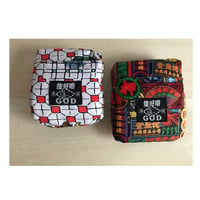 【香港☆G.O.D.】foldable shopping bag with button  /  しっかり生地　２種類有ります。