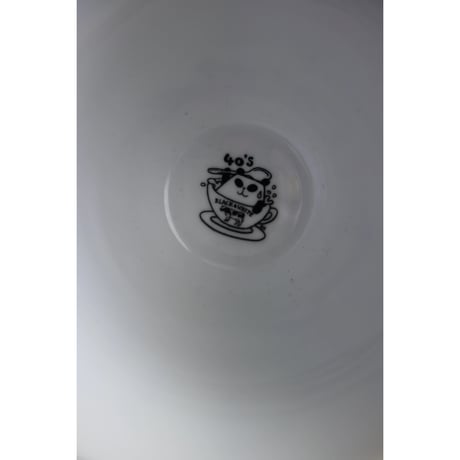 ＜希少70th＞【香港☆茶餐廳食器】＜漫畫＞  黑白淡奶BLACK&WHITE / 衝撃に耐えて頑張るCup & Saucer  #6032952N