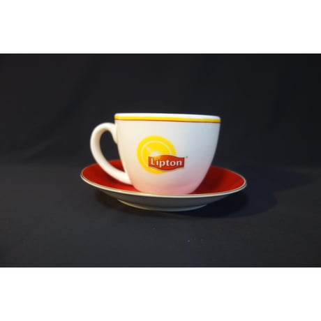 ＜希少＞【香港☆黑地】立頓ヴィンテージ♡カップ＆ソーサー  / Old  Lipton  #511232N