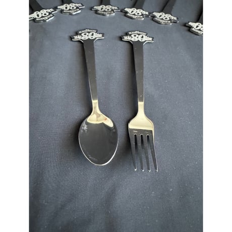 <SALE>【香港☆黑白淡奶】80th BLACK&WHITE / Fork & Spoon Set＜ステンレス＞  #SA013049R