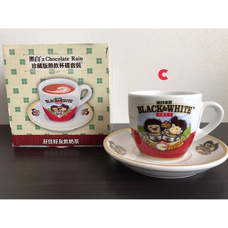 【香港☆茶餐廳食器】黑白淡奶「BLACK&WHITE ×Chocolate Rain」６種類 Cup & Saucer  #4052911R