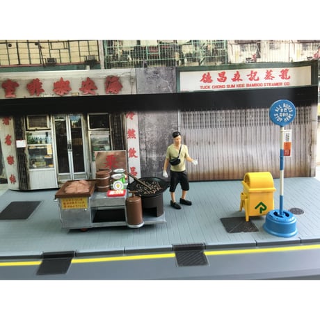 【香港☆車仔檔】HK Street Set  Food Cartful Street Diorama /  香港・小食 ・屋台 の背景　#24042717N