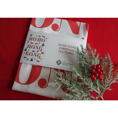 ☆Handmade☆【香港 ☆ FEML】10%FF＜Tea Towel＞HO HO HONG KONG /  CHRISTMAS TEA TOWEL  #2121818N