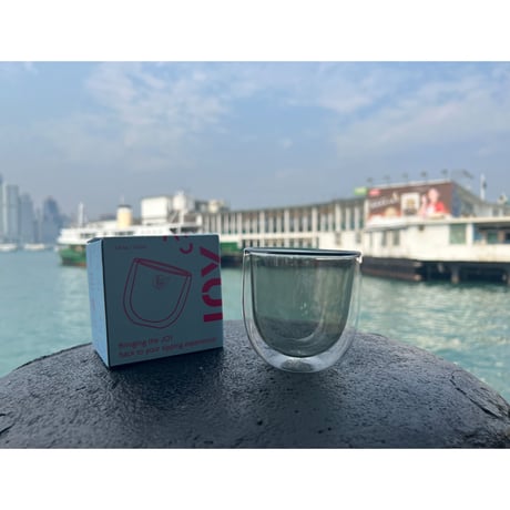 【香港☆黑地】香港名牌「CAMEL」駱駝牌  /  ASH color　素敵な二重硝子のグラス  #3033012N