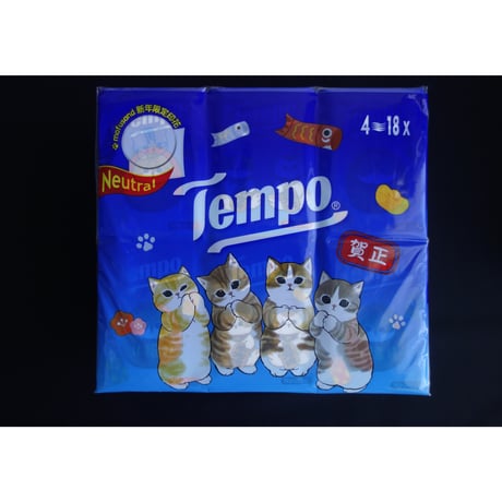 【香港☆Tempo×Mofusand】2024年新年「モフサンド」18Pが再入荷しました！！ 使い捨てハンカチ（ティッシュ）#402291R