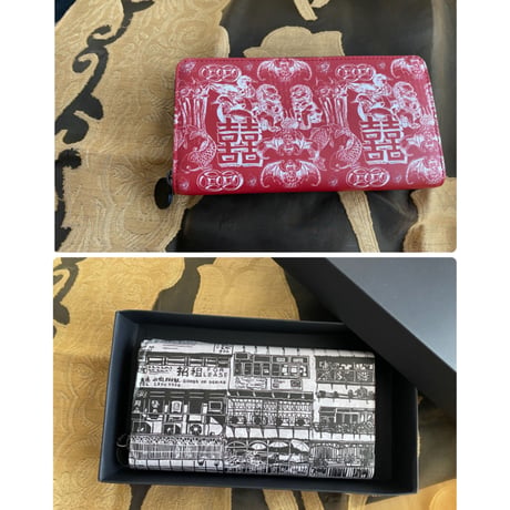 【香港☆G.O.D.】紅「PAIRS OF JOY」春に「ハル財布」☆恭喜發財  /  zip around leather long wallet