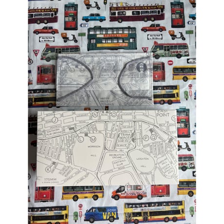 >SALE<【香港☆香港電車×Maskology】＜懐舊電車路線圖＞香港口罩・適合成人  / 3P=1set  DISPOSABLE SURGICAL FACE MASK #282826s