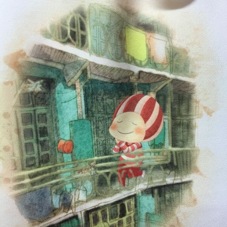 🉐【香港☆Dreamy】トートバッグ（内側：赤ドット）/ 西瓜坊や