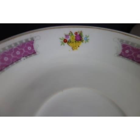 【香港☆中国制造】あの「紅梅」　碗＆皿   /  叉燒飯の碗と同じ「帝華柄」  #505308N