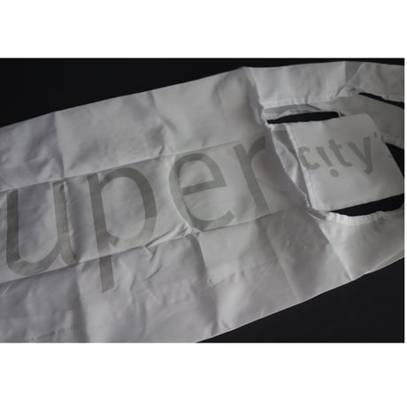 【香港☆city super】絶賛☆おすすめの”白”＜NEW＞ 環保袋・ECO BAG / Lサイズ　白×シルバー　#3053115N