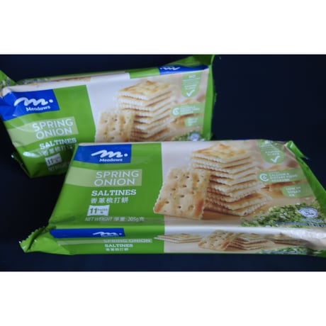 （合わせ買い）【香港☆ Meadows】 香蔥梳打餅  /  Spring Onion Cracker 11包装 205ｇ#501304N