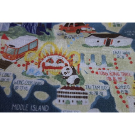 【香港 ☆ LION ROCK】Tea Towel「Incredible Hong Kong」  /  香港地圖♪#4123121N