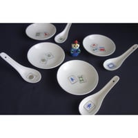 【香港☆G.O.D.】オリジナル  麻雀柄Sauce Dish & Spoon /  バラ販売・お皿とレンゲのセット  #5062735N