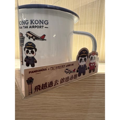 ＜限量版＞【香港☆ PANDAKISS®】 ＜親親＞＆＜敏敏＞ホーローカップ /  限定商務零舊館コラボ琺瑯・茶缸カップ  #6042617N
