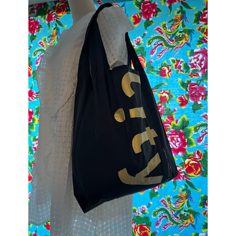 【香港☆city super】絶賛☆おすすめ＜NEW＞ 環保袋・ECO BAG / Lサイズ　黑×金  #3022810N