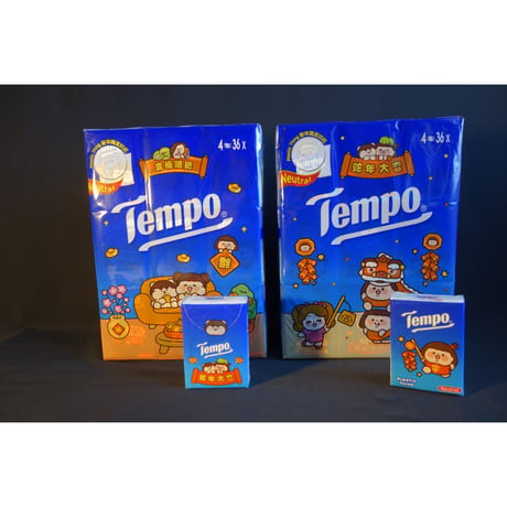 【香港☆Tempo】2025新年「蛇年大吉・新年限定印花」＜36P＞ /  使い捨てハンカチ（ティッシュ）#501301R