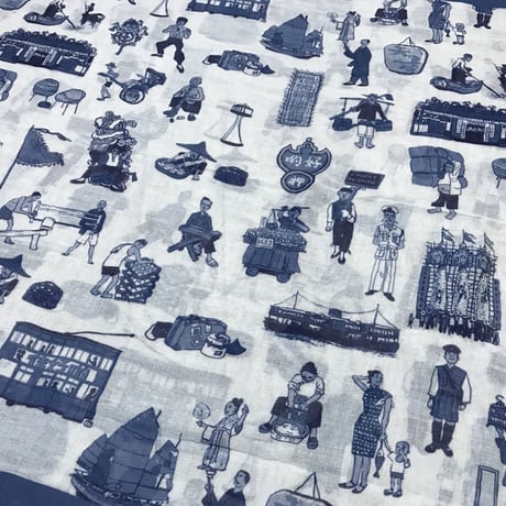 【香港☆G.O.D.】Hong Kong Districts cotton scarf  /  香港柄のストール