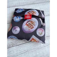 【香港☆852FABRIC】素敵！！環保袋 /  黒地に點心のアートが効いているエコバッグ  #6012915N