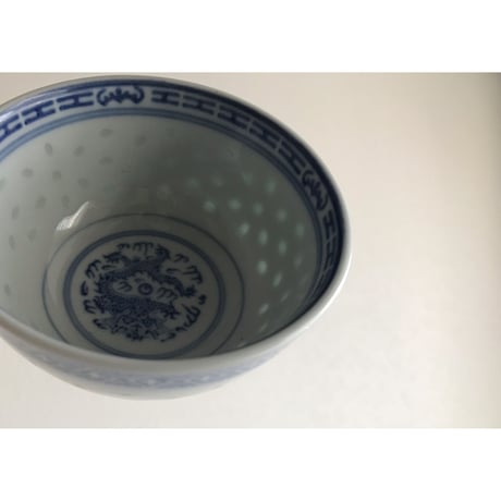 【香港☆中国景徳鎮】手書き　（龍）カップ＆（青花）ソーサー  /  綺麗な蛍焼き・青花碟  #3022820R