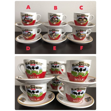 【香港☆茶餐廳食器】黑白淡奶「BLACK&WHITE ×Chocolate Rain」６種類 Cup & Saucer  #4052911R