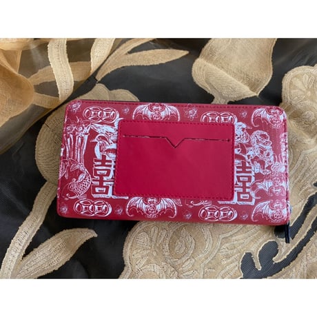 【香港☆G.O.D.】紅「PAIRS OF JOY」春に「ハル財布」☆恭喜發財  /  zip around leather long wallet