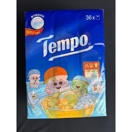 【香港☆限定Tempo】 使い捨てハンカチ🐽＜麥兜＞🐽（ティッシュ）/　🐽Mc dull🐽　36pcs  #603307N