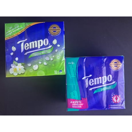 【香港☆Tempo】 使い捨てハンカチ「ジャスミン」 「Protect」（ティッシュ）18pcs / #6093038R