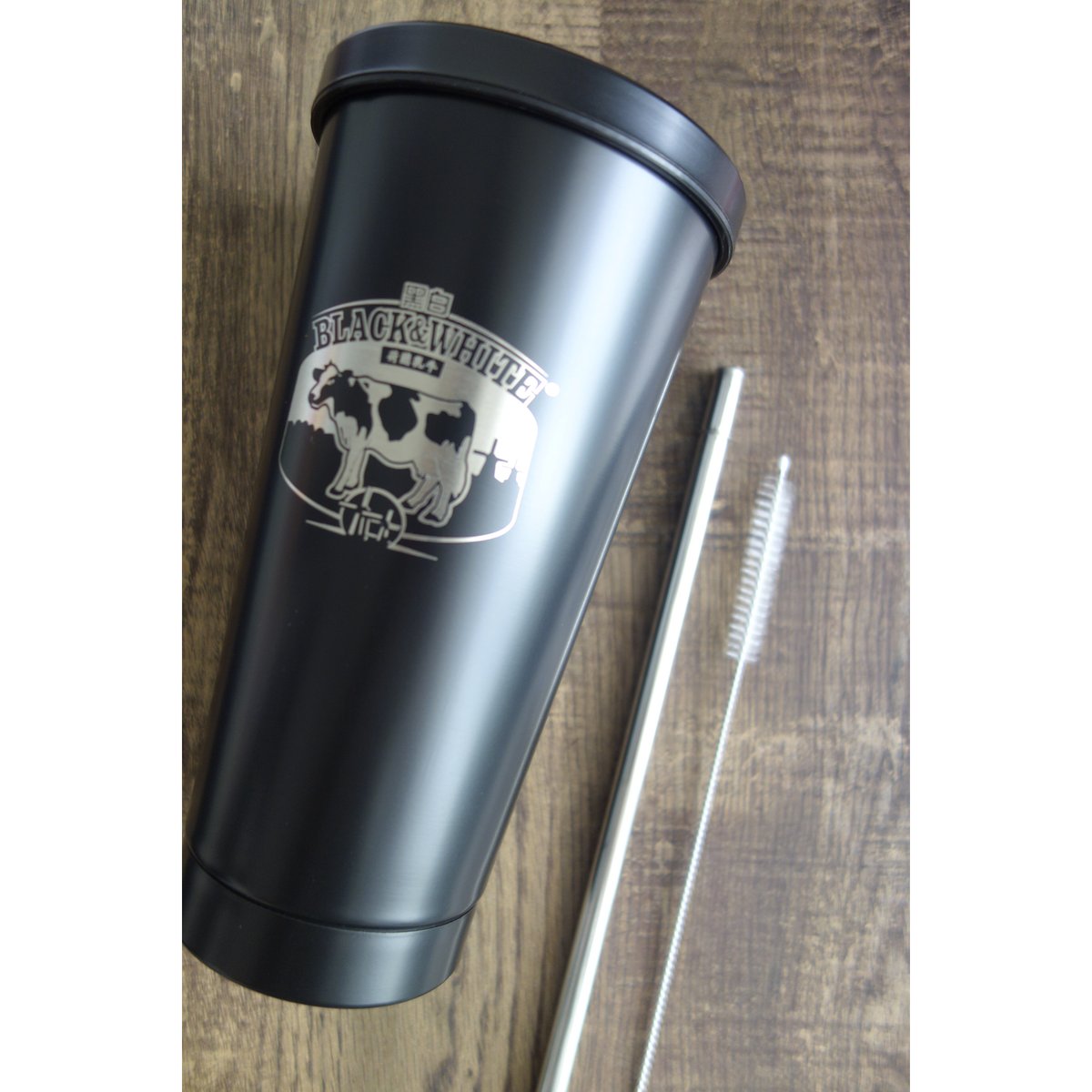 香港☆茶餐廳食器】＜夏日限定＞黑白淡奶BLACK&WHITE / 冰感鋼杯