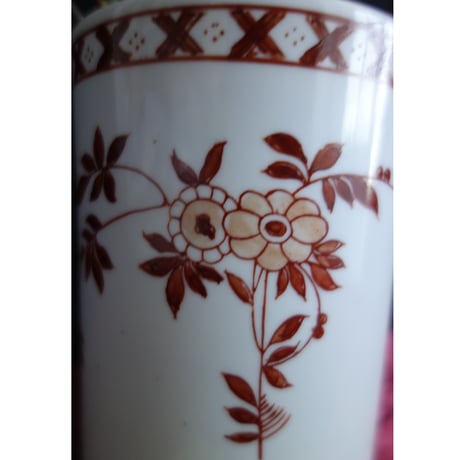 【香港☆粵東磁廠】＜手書き＞７種類（紅）（藍）ペニンシュラ柄・TINTIN　Flower Vaseなどに  /　Yuet Tung China Works #412224R