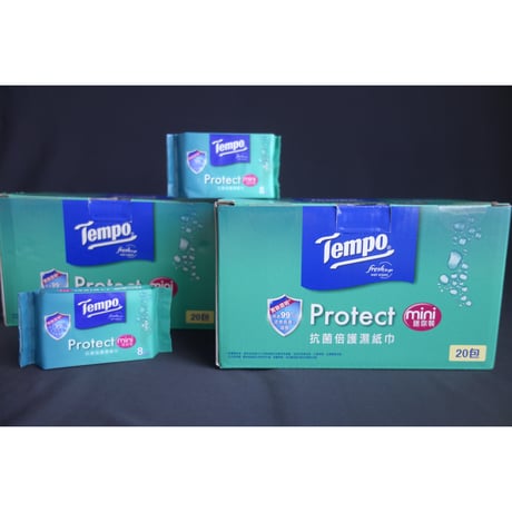＜合わせ買い＞【香港☆Tempo濕紙】 「Protect」＜小包＞ /  抗菌倍護miniウエットティッシュ　#508314N