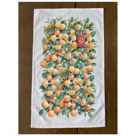 ＜予約商品＞手描き水彩画☆【香港 ☆ Bym☆amalaterre】＜Tea Towel＞お客様専用  /  CNY Oranges　#R311211N