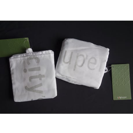 【香港☆city super】絶賛☆おすすめの”白”＜NEW＞ 環保袋・ECO BAG / Lサイズ　白×シルバー　#3053115N