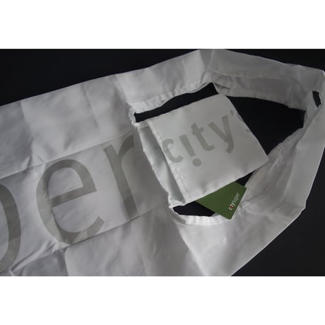 【香港☆city super】絶賛☆おすすめの”白”＜NEW＞ 環保袋・ECO BAG / Lサイズ　白×シルバー　#3053115N