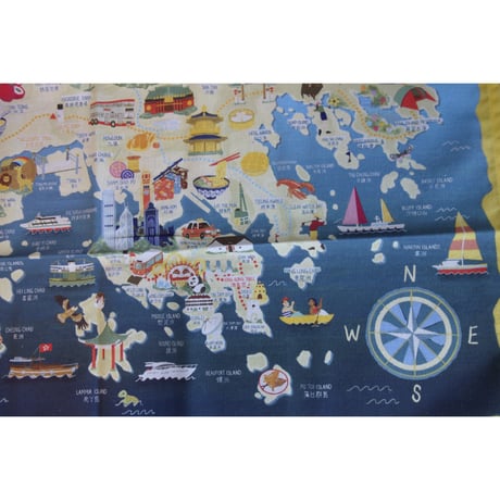 【香港 ☆ LION ROCK】Tea Towel「Incredible Hong Kong」  /  香港地圖♪#4123121N