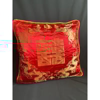 【香港☆士多】きらびやかな「囍」「龍・鳳凰」クッションカバー /   HK cushion cover  #501297N