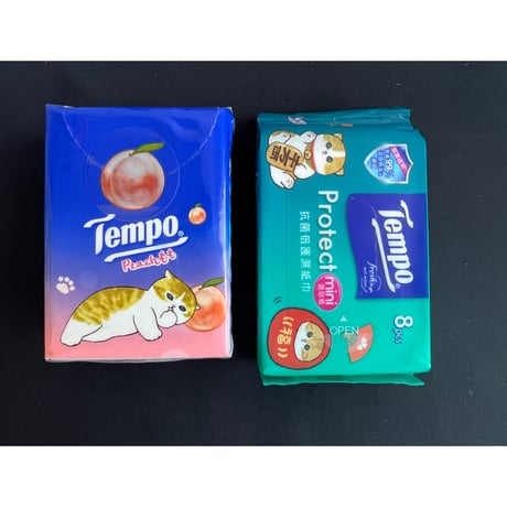 ＜合わせ買い＞バラ販売も有り〼【香港☆Tempo×Mofusand】Moist Flushable Tissue / ７片６包  #401292N