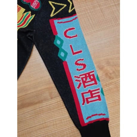 リクエスト商品＜予約商品＞【香港 ☆ Hoopla HK】霓虹燈長袖開胸外套 /  おススメ☆Neon Signage Cardigan#R310236