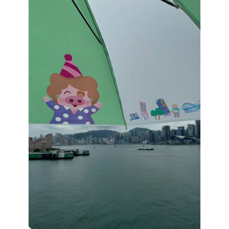 【香港☆香港電車】120th紀念☆麥兜  磨砂透明雨傘　  /  叮叮×Mcdull 透明ビニールジャンプ長傘  #408315N