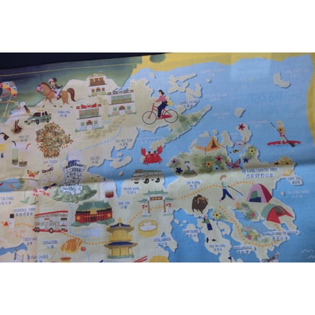 【香港 ☆ LION ROCK】Tea Towel「Incredible Hong Kong」  /  香港地圖♪#4123121N