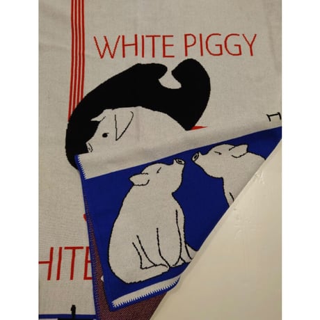 ＜予約商品＞【香港 ☆ Hoopla HK×大白兔】クロスオーバー　大白豬針織毛毯  / White Piggy Knitted Blanket  #310216N