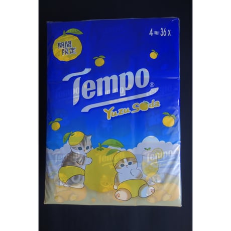 【香港☆Tempo×Mofusand】2024年夏限定「ゆずソーダ・印花モフサンド」＜36P＞ /  使い捨てハンカチ（ティッシュ）#408292N