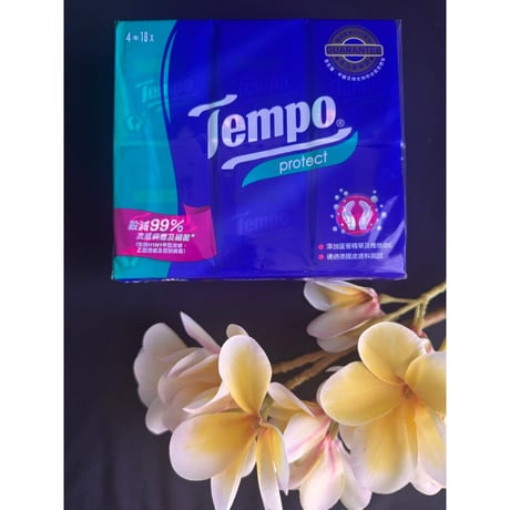 【香港☆Tempo】 使い捨てハンカチ「ジャスミン」 「Protect」（ティッシュ）18pcs / #6093038R
