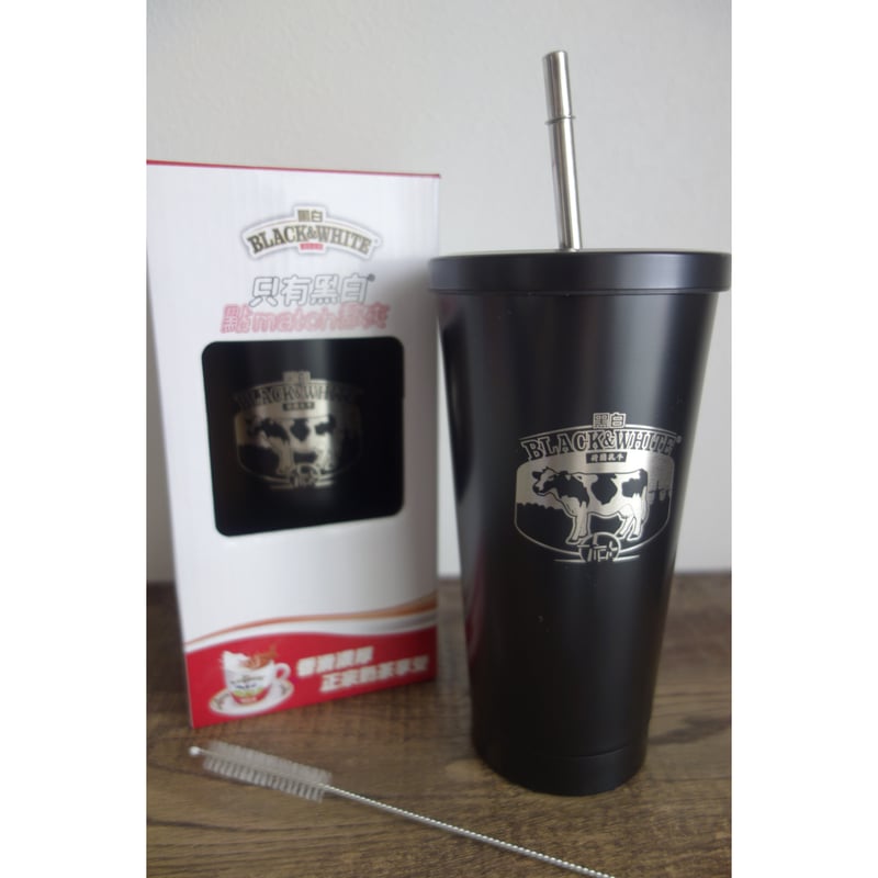 香港☆茶餐廳食器】＜夏日限定＞黑白淡奶BLACK&WHITE / 冰感鋼杯